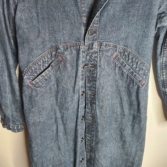 Vintage 90s Marithe + Francois Girbaud denim button front shirt dress Size M - Picture 4 of 9